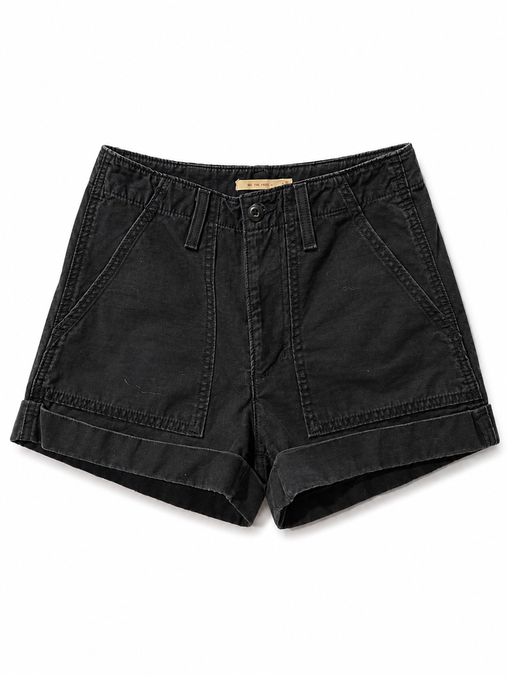 Levi’s Ribcage High Rise Shorts Black Water<Less Cotton W26-US2/4 - Picture 2 of 5